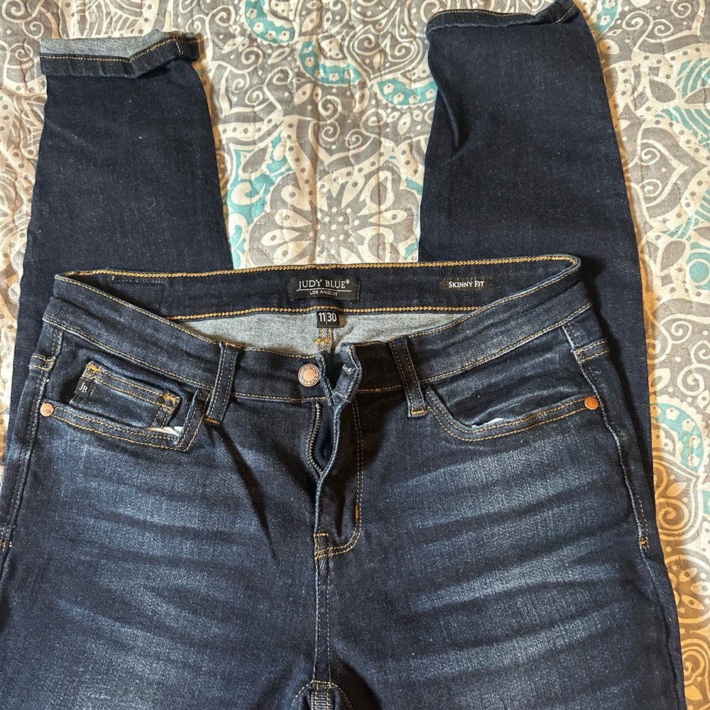 Judy Blue Women's Skinny Jeans - Deep Indigo - Picture 2 of 5